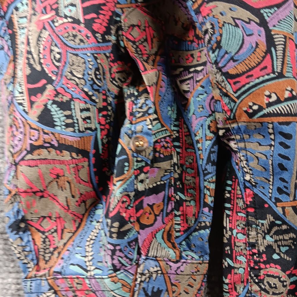 ENRO Shirt Mens 2XL Multicolor Paisley Print‎ Cotton Long Sleeve Button Down - Picture 12 of 16